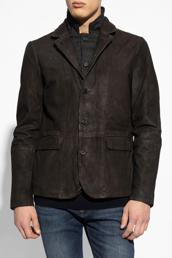 Survey leather hotsell blazer all saints